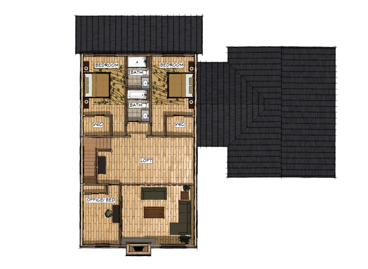 WDI-2671 Second-story floor plan